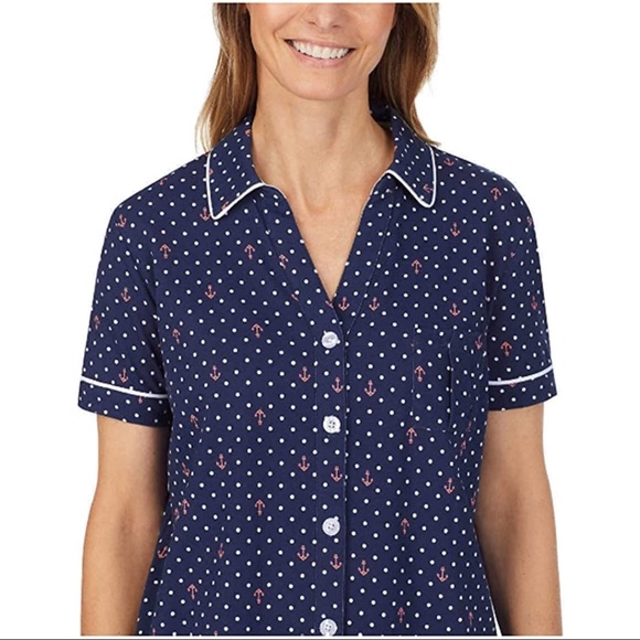 Nautica 2 Piece Sleepwear Set Anchor Polka Dot - Picture 2 of 9